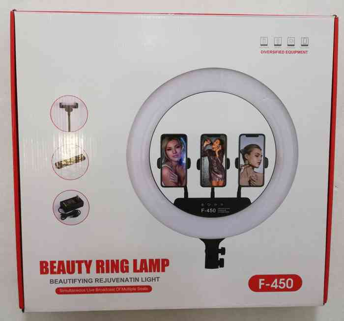 F-450 18 inch Ring Light With 7ft Light Stand Touch Control And Remote Control
